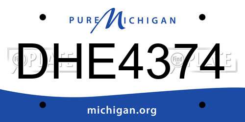 DHE4374 Michigan License Plate