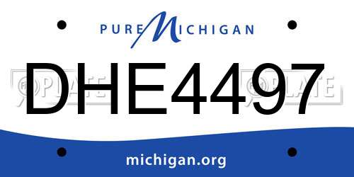 DHE4497 Michigan License Plate