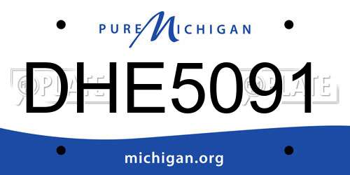 DHE5091 Michigan License Plate