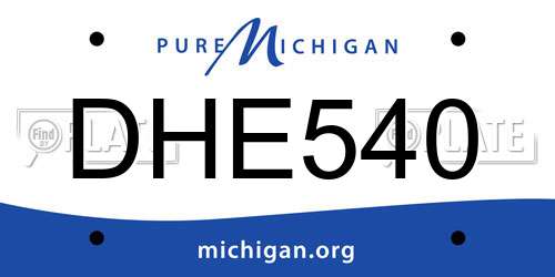 DHE540 Michigan License Plate