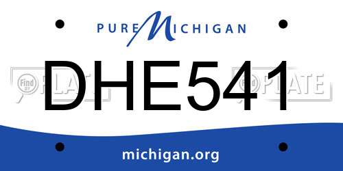 DHE541 Michigan License Plate