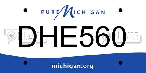 DHE560 Michigan License Plate
