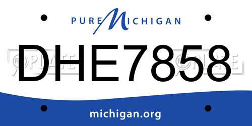 DHE7858 Michigan License Plate