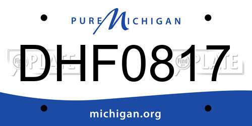 DHF0817 Michigan License Plate