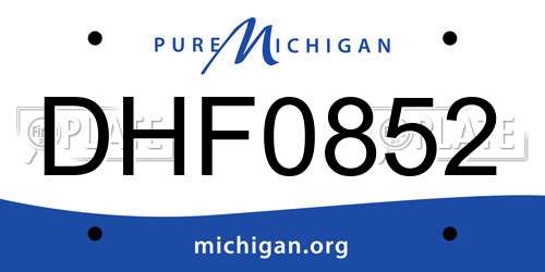 DHF0852 Michigan License Plate