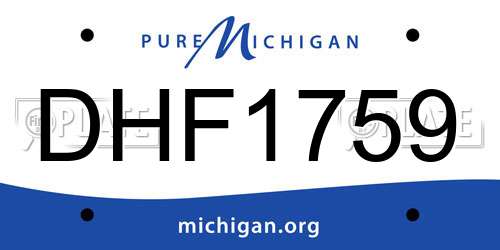DHF1759 Michigan License Plate