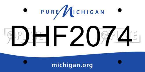 DHF2074 Michigan License Plate