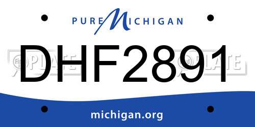 DHF2891 Michigan License Plate