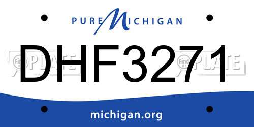 DHF3271 Michigan License Plate