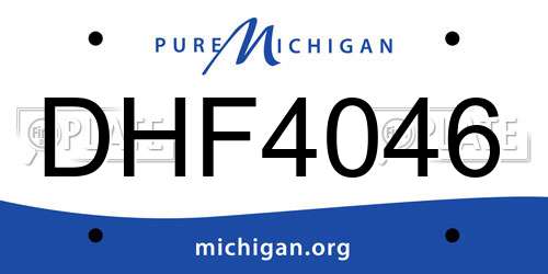 DHF4046 Michigan License Plate