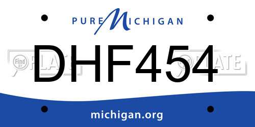 DHF454 Michigan License Plate