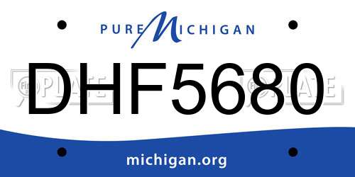 DHF5680 Michigan License Plate