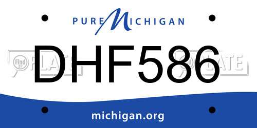DHF586 Michigan License Plate