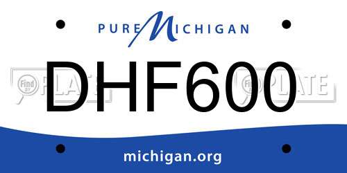 DHF600 Michigan License Plate