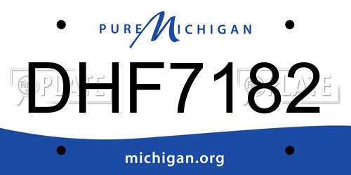 DHF7182 Michigan License Plate