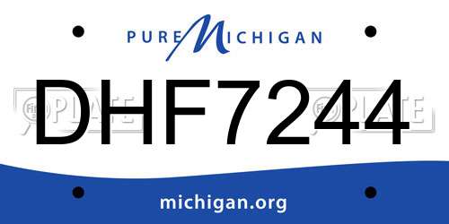 DHF7244 Michigan License Plate