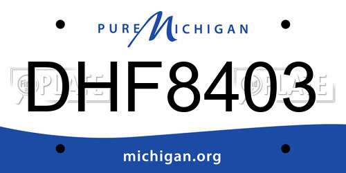 DHF8403 Michigan License Plate