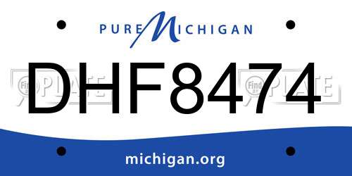 DHF8474 Michigan License Plate
