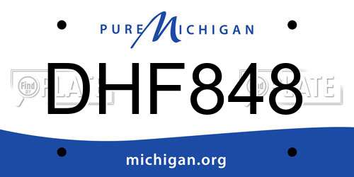 DHF848 Michigan License Plate