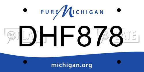 DHF878 Michigan License Plate