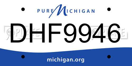 DHF9946 Michigan License Plate