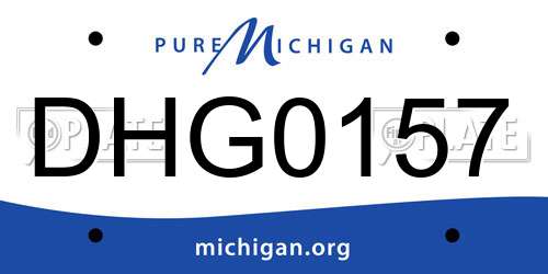 DHG0157 Michigan License Plate