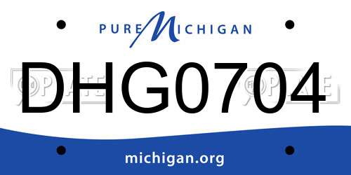 DHG0704 Michigan License Plate