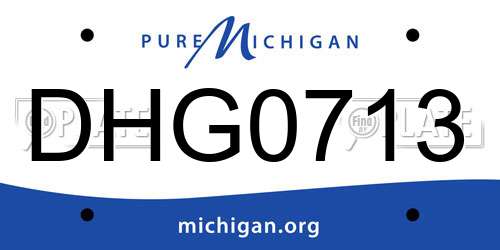DHG0713 Michigan License Plate