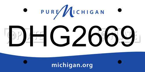 DHG2669 Michigan License Plate