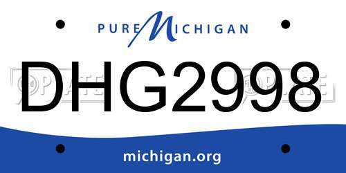 DHG2998 Michigan License Plate