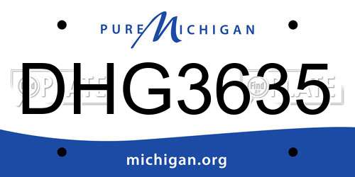 DHG3635 Michigan License Plate