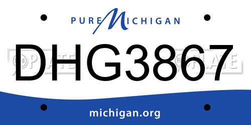 DHG3867 Michigan License Plate
