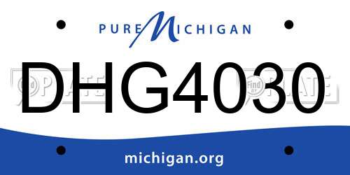 DHG4030 Michigan License Plate