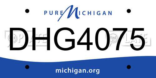 DHG4075 Michigan License Plate