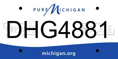 DHG4881 Michigan License Plate