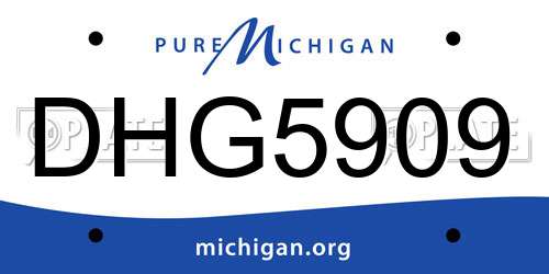 DHG5909 Michigan License Plate