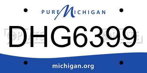 DHG6399 Michigan License Plate