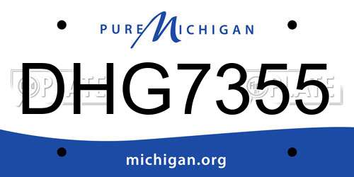DHG7355 Michigan License Plate