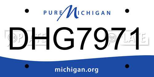 DHG7971 Michigan License Plate
