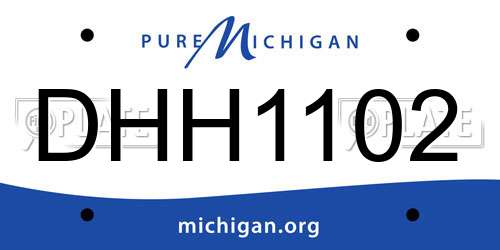 DHH1102 Michigan License Plate