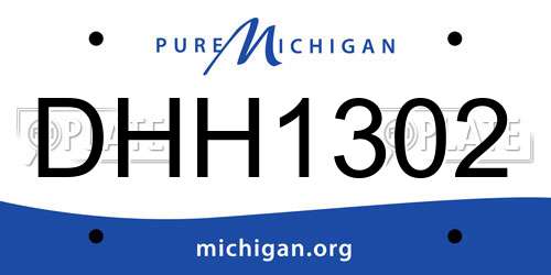 DHH1302 Michigan License Plate