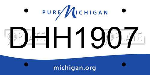 DHH1907 Michigan License Plate