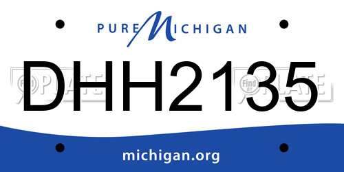 DHH2135 Michigan License Plate