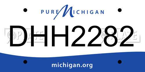 DHH2282 Michigan License Plate