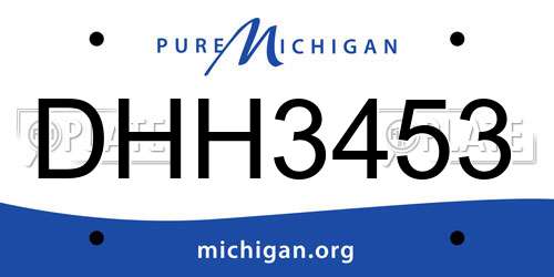 DHH3453 Michigan License Plate