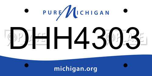 DHH4303 Michigan License Plate
