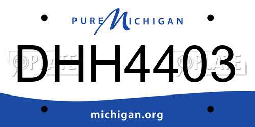 DHH4403 Michigan License Plate