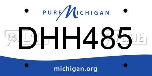 DHH485 Michigan License Plate