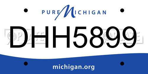 DHH5899 Michigan License Plate