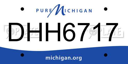DHH6717 Michigan License Plate
